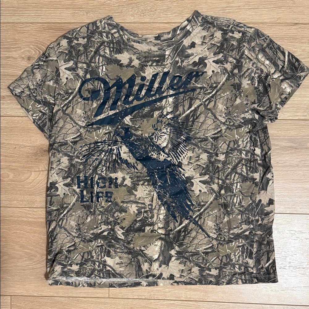 Miller High Life Women's Camouflage Tee - Brown